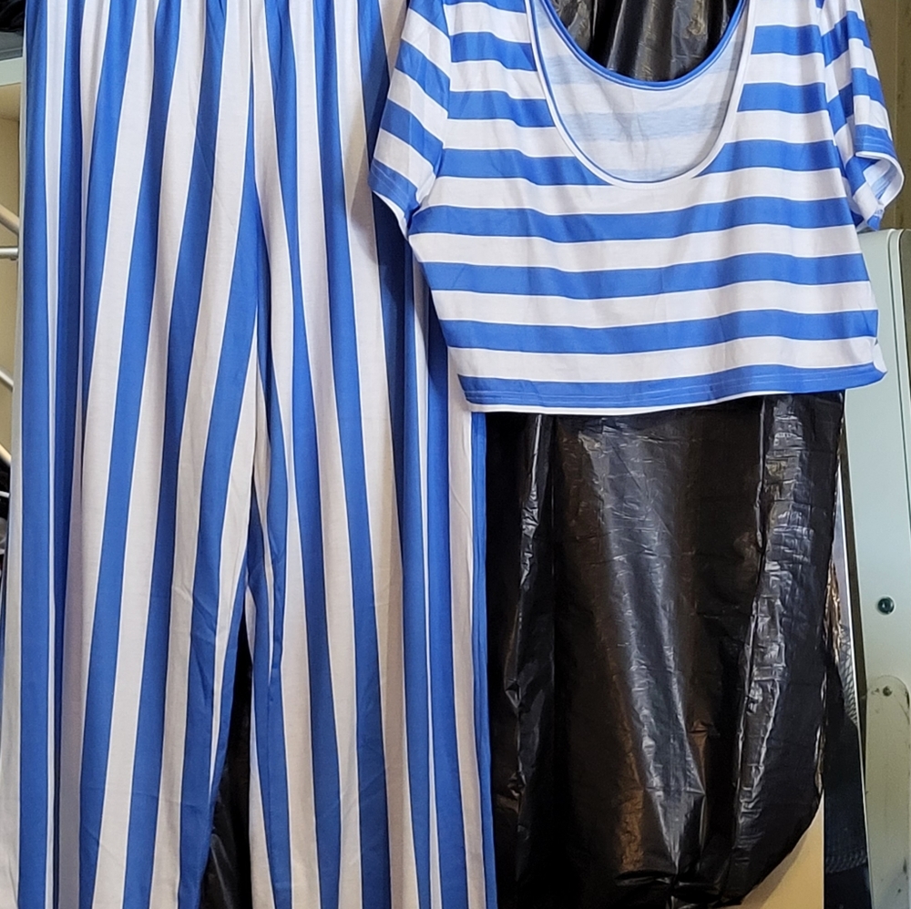 2 pc outfit, new, stripes, 3X